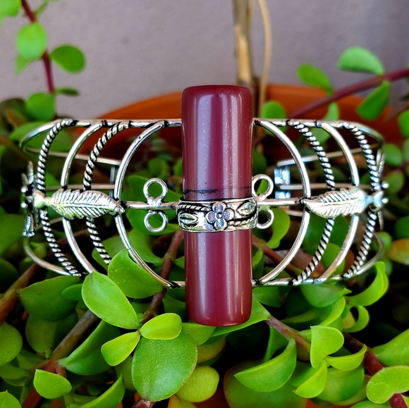 New Cylinder Shaped Carnelian 925 Silver Bracelet. - Picture 7 of 16